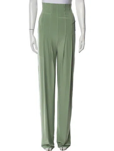 Pre-owned Norma Kamali Wide Leg Pants In Green