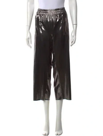Pre-owned Norma Kamali Wide Leg Pants In Grey/metallic