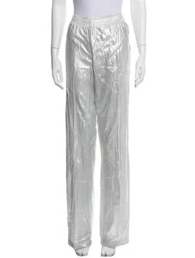 Pre-owned Norma Kamali Wide Leg Pants In Metallic/silver