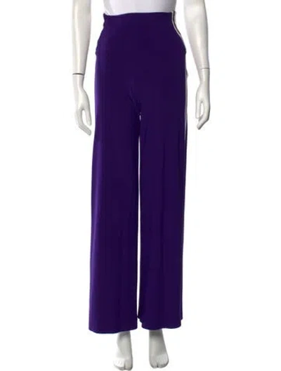 Pre-owned Norma Kamali Wide Leg Pants In Purple