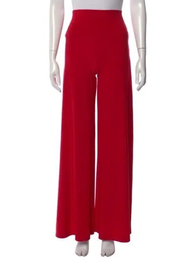 Pre-owned Norma Kamali Wide Leg Pants In Red