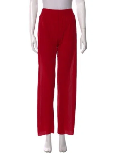 Pre-owned Norma Kamali Wide Leg Pants In Red