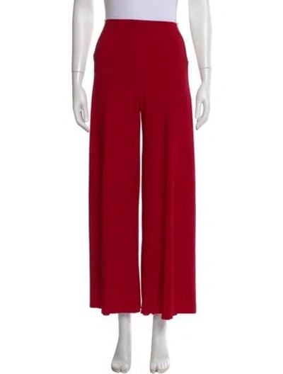 Pre-owned Norma Kamali Wide Leg Pants In Red