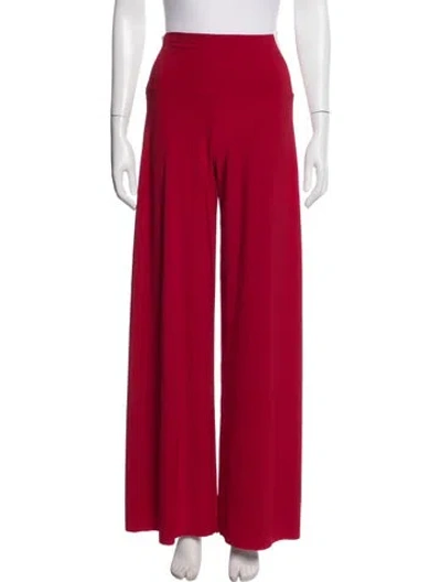 Pre-owned Norma Kamali Wide Leg Pants In Red