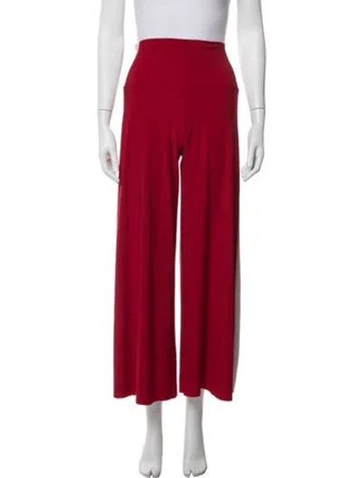 Pre-owned Norma Kamali Wide Leg Pants In Red