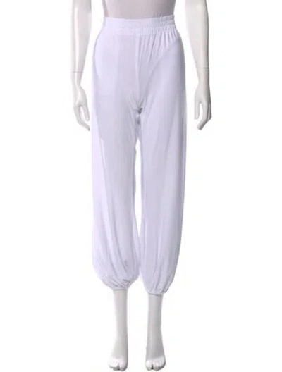 Pre-owned Norma Kamali Wide Leg Pants In White