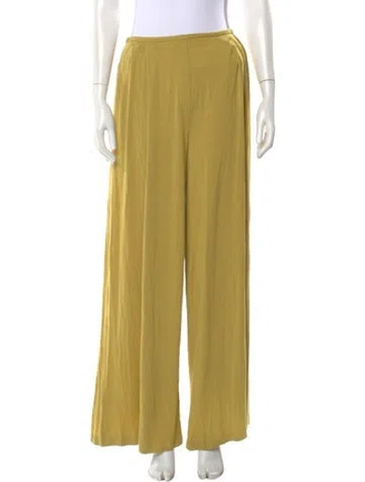 Pre-owned Norma Kamali Wide Leg Pants In Yellow