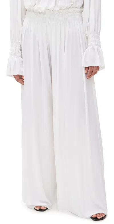 Norma Kamali Wide Leg Peasant Pants Snow White