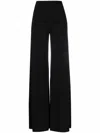 Norma Kamali High-rise Satin Wide-leg Pants In Black
