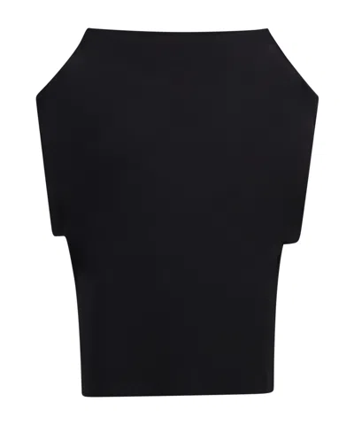 Norma Kamali Wide-neck Sleeveless Top In Black