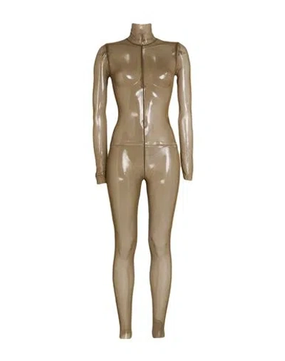 Norma Kamali Woman Jumpsuit Military Green Size 8 Nylon, Elastane In Brown