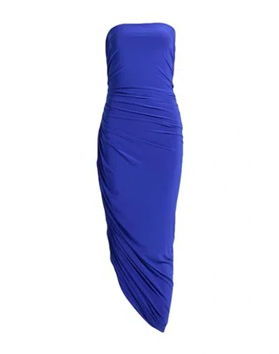 Norma Kamali Woman Maxi Dress Bright Blue Size 10 Polyester, Elastane