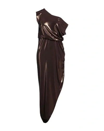 Norma Kamali Woman Maxi Dress Bronze Size 10 Polyester, Elastane In Yellow
