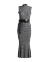 Norma Kamali Woman Midi Dress Black Size 8 Polyester, Elastane In Gray