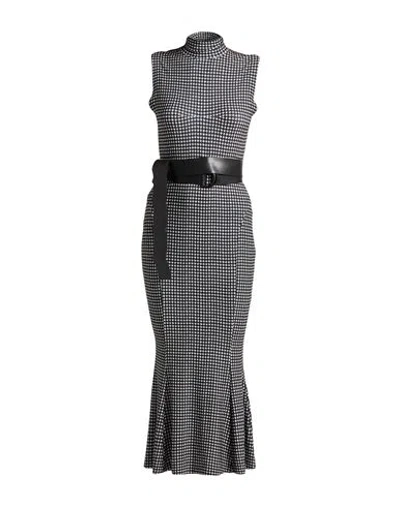 Norma Kamali Woman Midi Dress Black Size 8 Polyester, Elastane In Gray