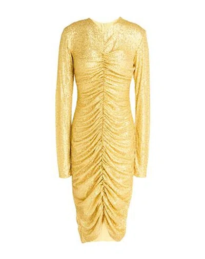 Norma Kamali Woman Midi Dress Gold Size 6 Polyester, Elastane