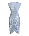 Norma Kamali Woman Midi Dress Sky Blue Size 6 Polyester, Elastane In Blue