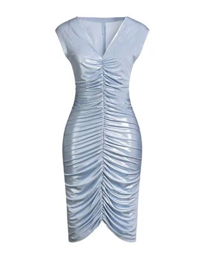 Norma Kamali Woman Midi Dress Sky Blue Size 6 Polyester, Elastane