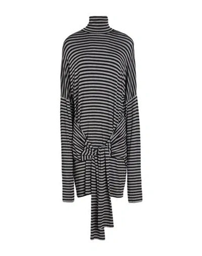 Norma Kamali Woman Mini Dress Black Size 4 Viscose, Elastane In Multi