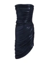 Norma Kamali Woman Mini Dress Midnight Blue Size 8 Polyester, Elastane In Blue