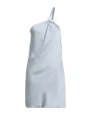 Norma Kamali Woman Mini Dress Silver Size 4 Polyester