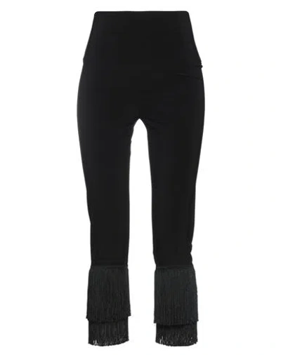 Norma Kamali Leggings With Fringes In Nero