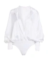 Norma Kamali Oversized Cotton Bodysuit In White