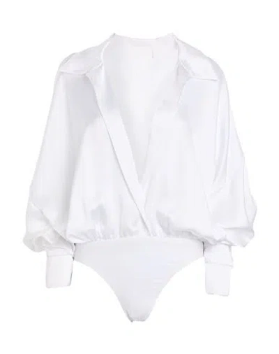 Norma Kamali Woman Shirt White Size 8 Polyester