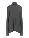 Norma Kamali Long Sleeve Turtleneck Easy Fit Top In Gray