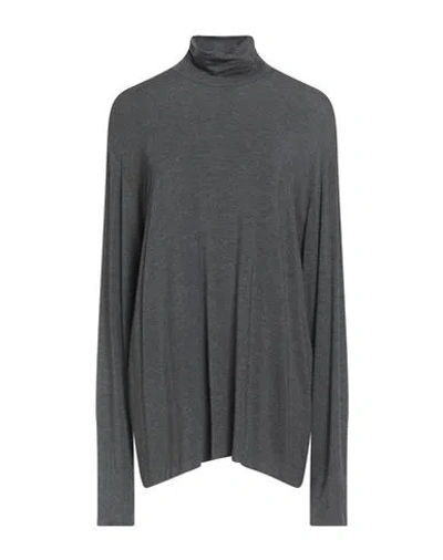 Norma Kamali Woman T-shirt Charcoal Size 10 Viscose, Elastane