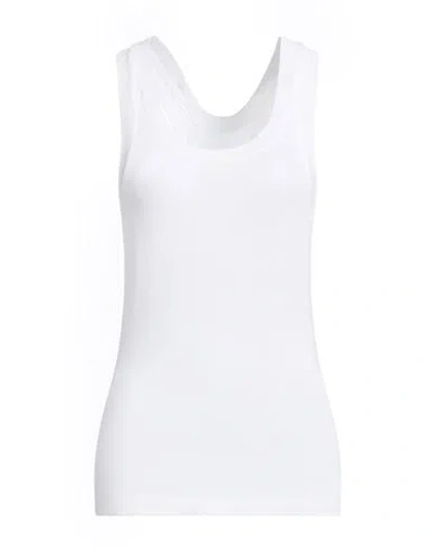 Norma Kamali Woman Tank Top White Size 6 Viscose, Elastane