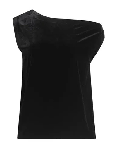 Norma Kamali Woman Top Black Size 8 Polyester, Elastane