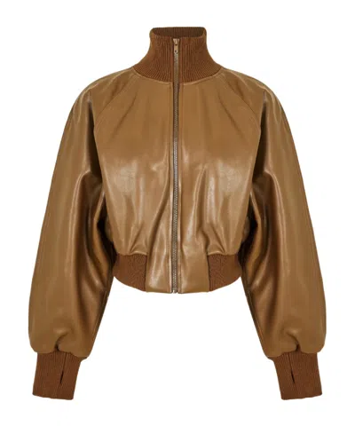 Norma Kamali Women's Bomber Jacket In Brown