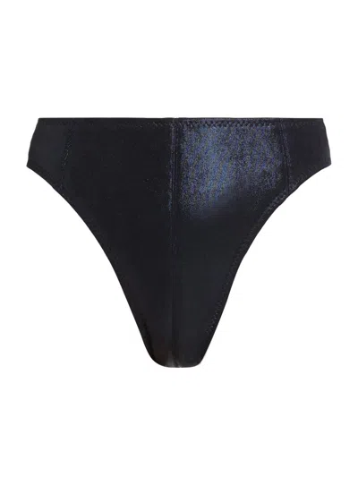 Norma Kamali Women's Corset Bikini Bottom In Blue