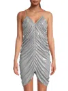 Norma Kamali Women's Diana Metallic Ruched Minidress In Gunmetal