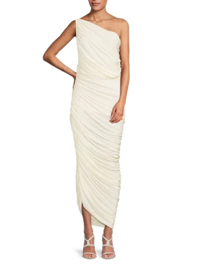 Norma Kamali Women's Diana Ruched Maxi Dress In Ivory