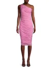 Norma Kamali Diana Jersey One-shoulder Dress In Candy Pink