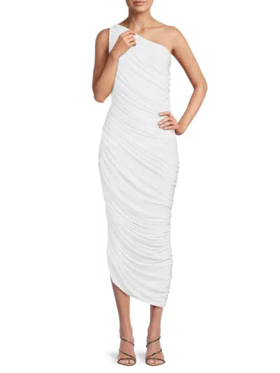 Norma Kamali Women's Diana Ruched One Shoulder Bodycon Gown In White