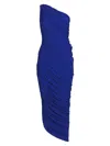 Norma Kamali Women's Diana Ruched One-shoulder Gown In Blue