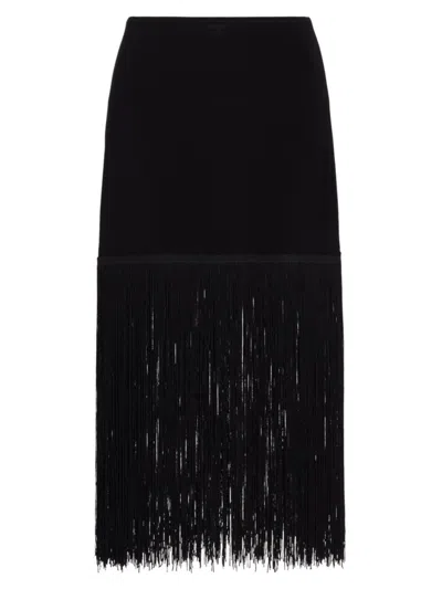 Norma Kamali Women's Fringe-hem Miniskirt In Black Black