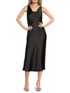 Norma Kamali Maria Sleeveless Cowl-neck Satin Midi Dress In Black