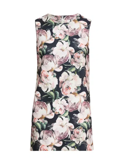 Norma Kamali Floral-print Stretch-jersey Mini Dress In Multi