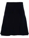 Norma Kamali Flared High-waisted Mini Skirt With Elasticated Waistband In Blue