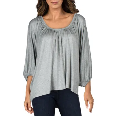 Norma Kamali Womens Heathered Viscose Blouse