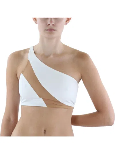Norma Kamali Womens Partially Lined Nylon Bikini Swim Top In White