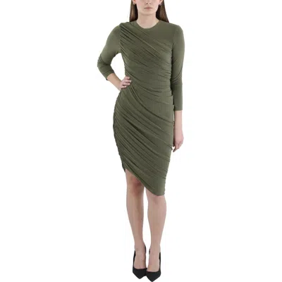 Norma Kamali Diana Mesh-paneled Ruched Stretch-jersey Dress In Celadon