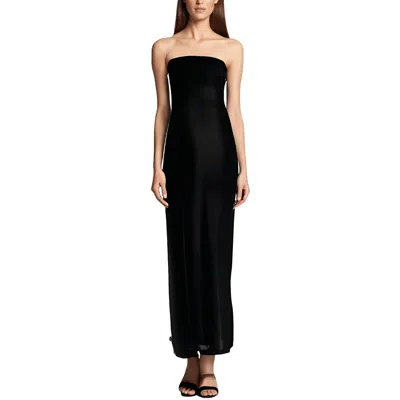 Norma Kamali Womens Shimmer Polyester Evening Dress In Black