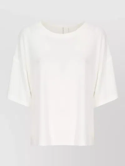 Norma Kamali Womens Short Sleeve Round Neck T-shirt In White