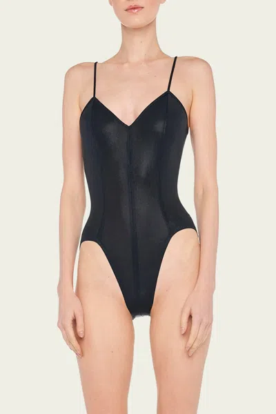 Norma Kamali Wonder Woman Mio One Piece Swimsuit In Black