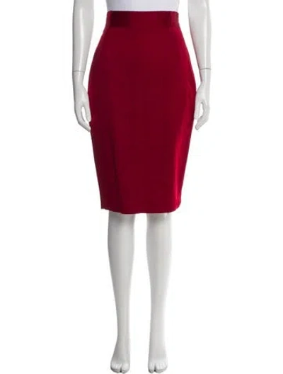 Pre-owned Norma Kamali Wool Knee-length Skirt In Red